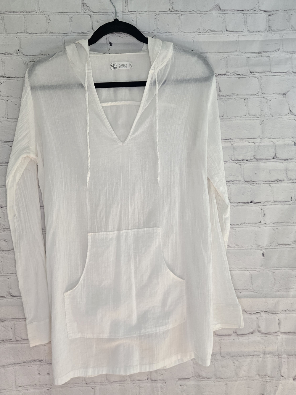 Carve‎ Design Organic Cotton Gauze Light Weight Beach Hoodie Boho Resort  Surf